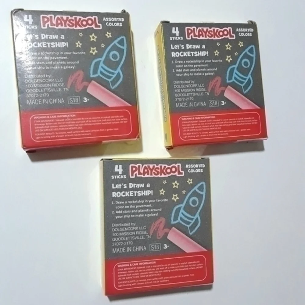Playschool Washable Sidewalk Chalk Bundle
